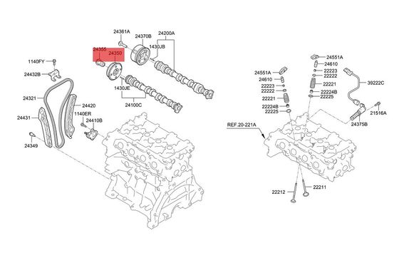 Katup OCV Mobil Hyundai Kia katup kontrol bahan bakar 24355-03HA0 Ioniq Elantra Niro